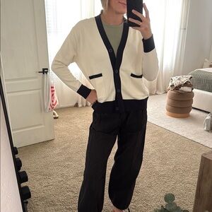 Zara Black and Cream Cardigan